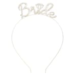 Bride rhinestone headband on a thin metal band