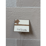 Sympathy card on a clear pick with a glitter leaf accent