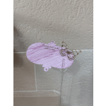 Pink sympathy card with a butterfly decoration on a clear stick