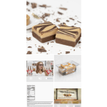 Chocolate and peanut butter fudge squares on a white surface