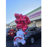 ramo de 100 rosas rojas peluche y globos