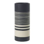 Black and cream striped ceramic vase