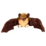 Plush bat toy with outstretched wings on a white background