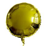 Gold round foil balloon on a white background