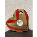 Heart-shaped Ferrero Rocher chocolate gift box with red ribbon