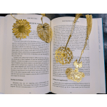 Gold Metal Nature Inspired Bookmark with Tassel