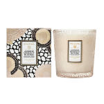 Two Voluspa Jasmine Midnight Blooms candles, one boxed and one in a glass jar