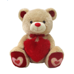 Plush teddy bear holding a red heart