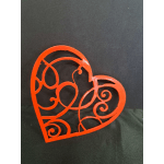 Metal Heart wall hanger Scroll pattern