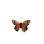 Orange and black butterfly ornament with wire hanger