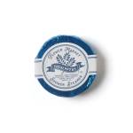 Blue eucalyptus shower steamer wrapped in labeled paper