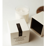 White boxed candle with a glass jar and lid
