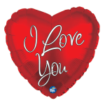 Red heart-shaped balloon with "I Love You" text