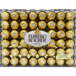 Box of Ferrero Rocher chocolates in gold wrappers