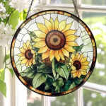 Sunflower Stained Glass Suncatcher