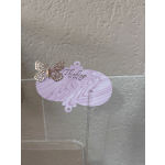 Pink thinking-of-you card with a butterfly clip on a clear pick