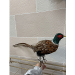Decorative pheasant figurine with colorful feathers