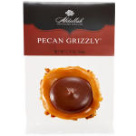 Packaged pecan chocolate candy in a clear wrapper
