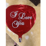 Red heart-shaped balloon with "I Love You" text