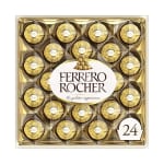Box of Ferrero Rocher chocolates in gold wrappers