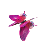 Pink decorative butterfly ornament with patterned wings
