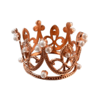Rose-gold crown with pearl accents on a white background
