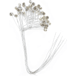 Silver floral picks with clear rhinestone accents