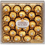 Box of Ferrero Rocher chocolates in gold wrappers