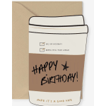 Birthday Coffee Cup Die-Cut Greeting Card