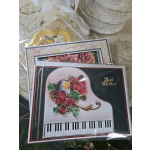 Decorative greeting cards with floral and bird designs