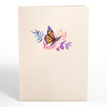 Cream gift bag with a butterfly and floral print
