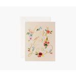Floral greeting card reading "Here for You" with a white envelope