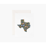 Greeting card with a floral Texas silhouette on the front