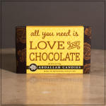 Box of Abdallah Candies chocolate with yellow label