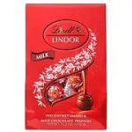 Red Lindt Lindor milk chocolate truffle box