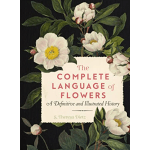 Book cover with white flowers and green leaves on a dark background