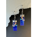 #A075 - Cobalt Blue Stained Glass Earrings