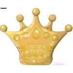 Gold crown-shaped balloon with glittery accents