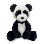 Black-and-white panda plush toy sitting upright