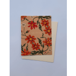 Floral birthday card with orange daisies on a beige background