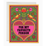 Colorful greeting card with a heart and the words "For My Favorite Person"