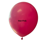 Hot pink balloon with the words Hot Pink printed on it