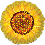 Sunflower-shaped foil balloon with yellow petals and a brown center