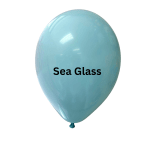 Single sea glass blue balloon with printed text