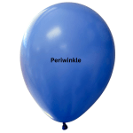 Blue balloon labeled Periwinkle on a white background