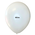 White balloon with the word "White" printed on it