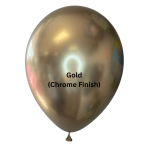 Gold chrome balloon with a reflective finish