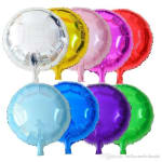 Assorted round metallic balloons in multiple colors