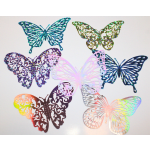 Decorative butterfly cutouts in assorted iridescent colors