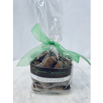 Bag of assorted chocolates tied with a green ribbon